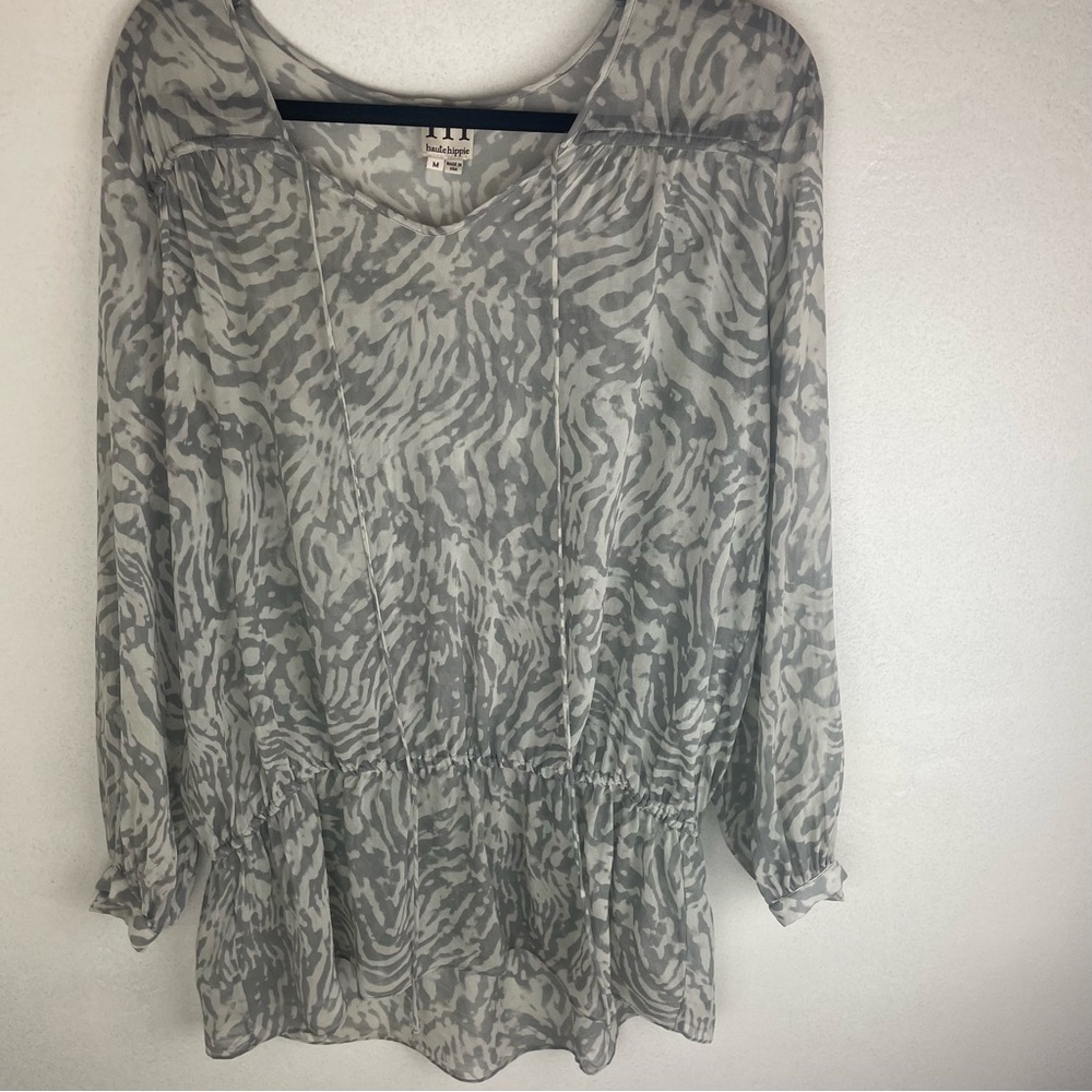 Haute Hippie blouse coverup size medium. 100% silk